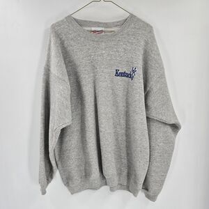 Vintage UK Kentucky Wildcats Hanes Heavyweight Sweatshirt Medium Gray USA 90s M
